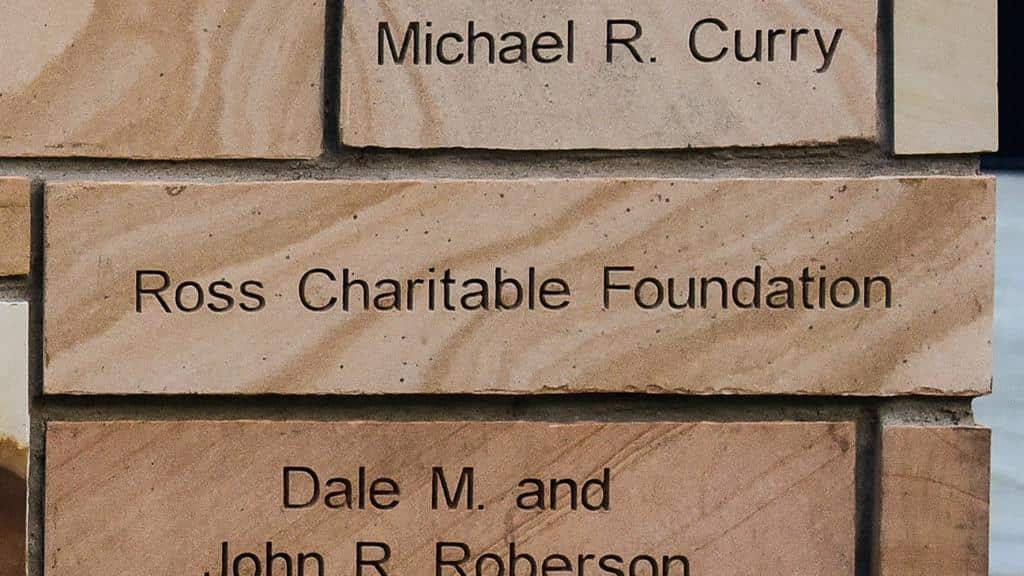 brick engraved with name Ross Charitable Foundation