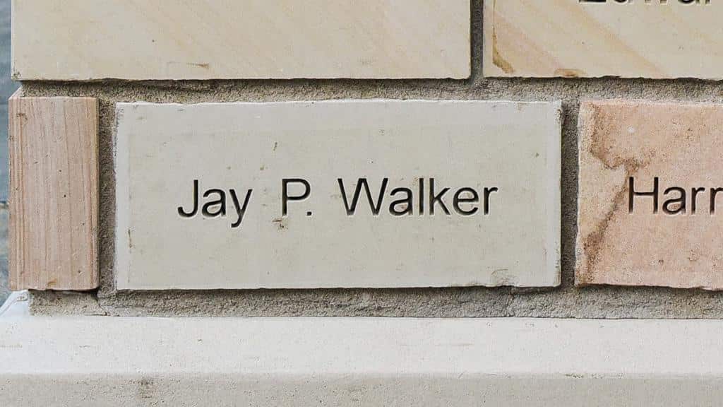 brick engraved with name Jay P. Walker