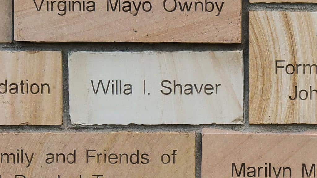 brick engraved with name Willa I. Shaver