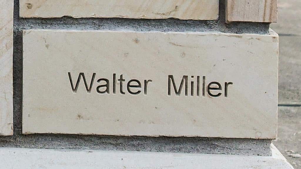 brick engraved with name Walter Miller