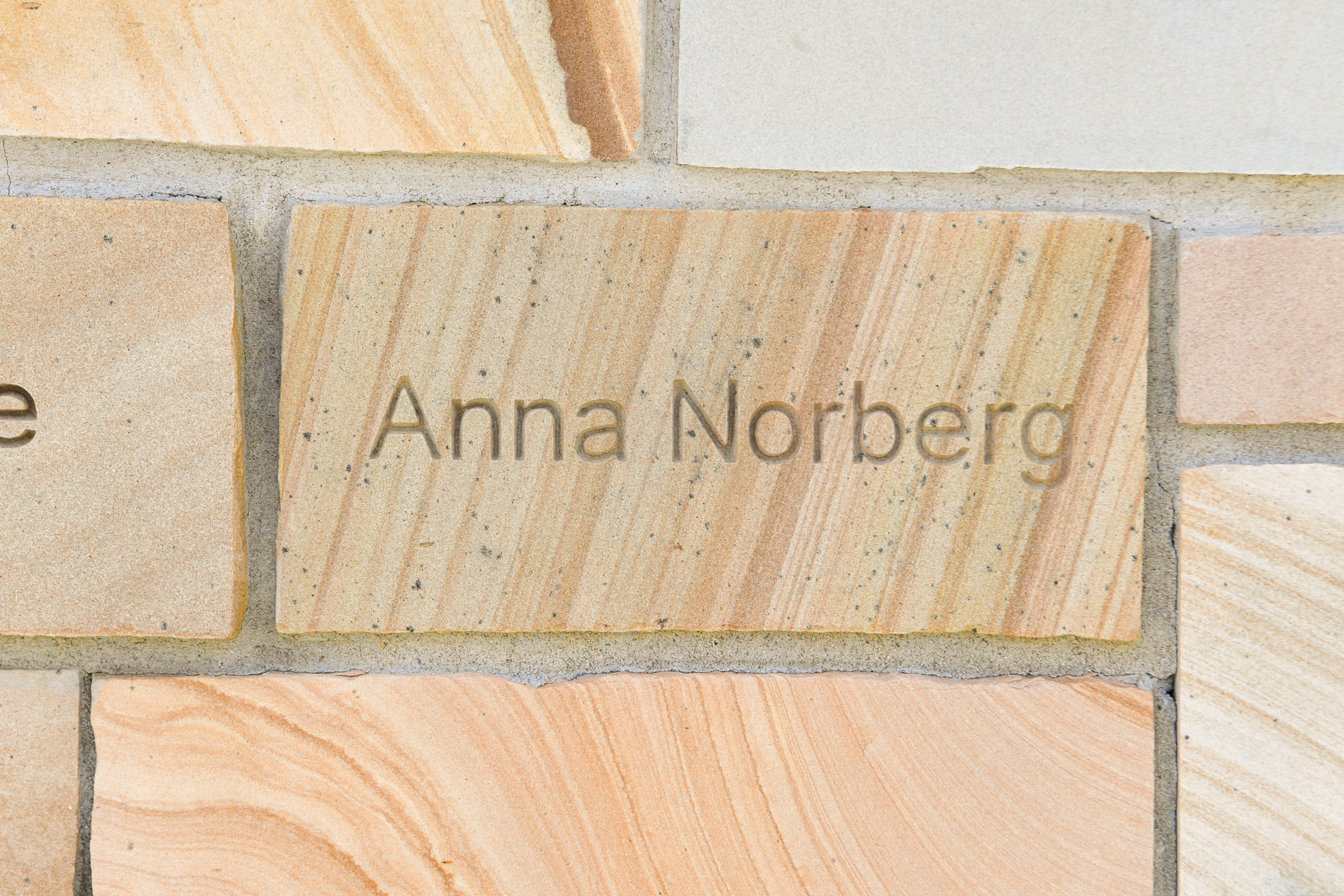 brick engraved with name Anna Norberg